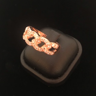 แหวนนากแท้ (pinkgold ring) ฝังเพชรCZ งานสวย