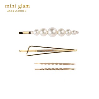 Miniglam Tinkerbell Pearl Hair Pin Set D เซ็ตกิ๊บติดผมมุกทิงเกอร์เบลสีทอง