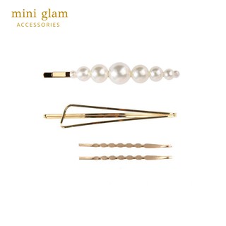 Miniglam Tinkerbell Pearl Hair Pin Set D เซ็ตกิ๊บติดผมมุกทิงเกอร์เบลสีทอง