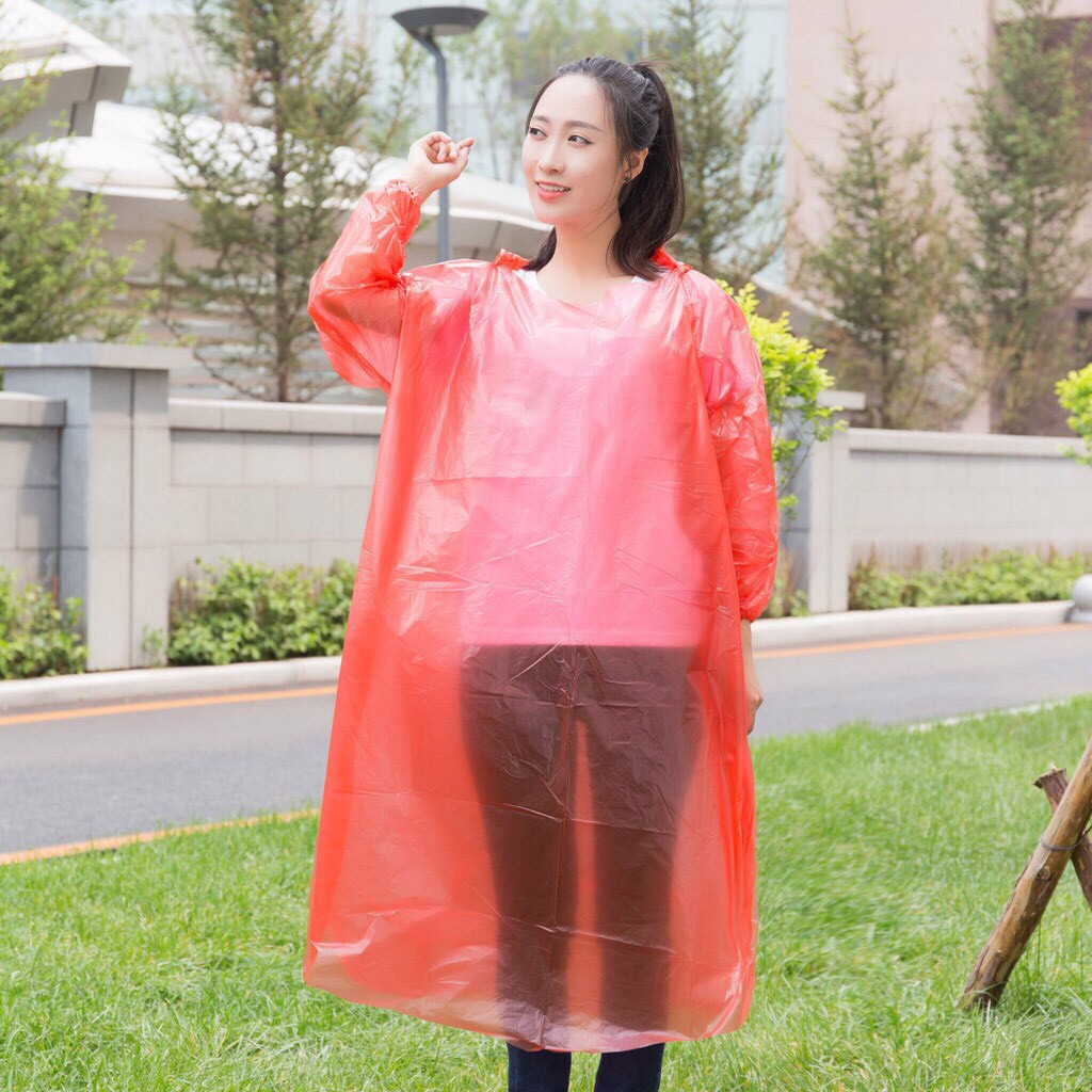 PSC เสื้อกันฝน​ผู้ใหญ่ เสื้อฝน​ ขนาดพกพา พับ​เก็บง่าย เนื้อเหนียว เนื้อดี PE กันน้ำ ​กันฝุ่น คละสี
