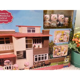 🌈พร้อมส่ง!! บ้านDIY ครอบครัวหมี บ้าน2ชั้น ซิลวาเนี่ยน Family House Minitown Bear town บ้านหมี บ้านของเล่น