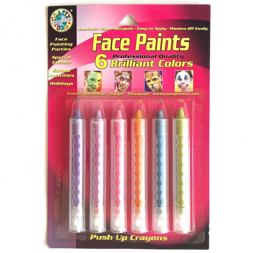 Face Paint Brilliant Face Paint Push-Up Crayons 6/Pkg
