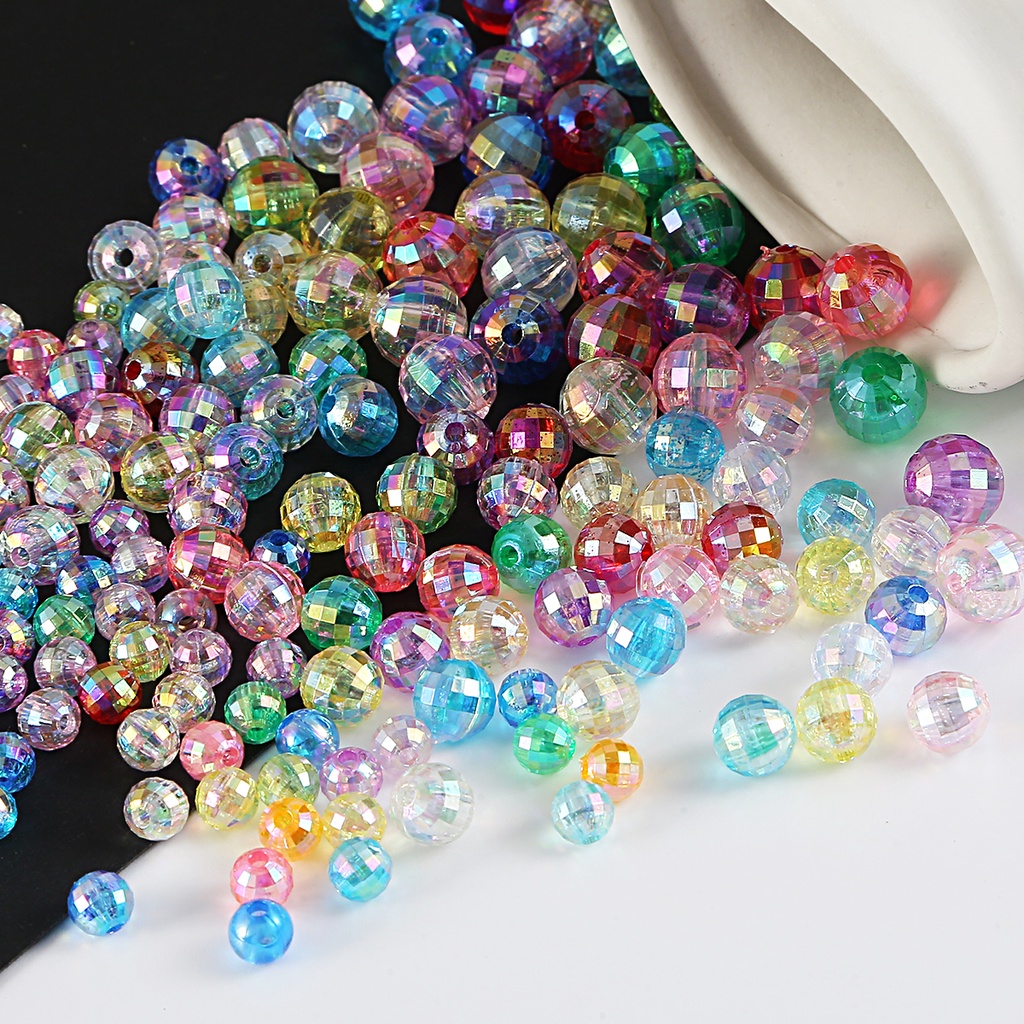 ลูกปัดอะคริลิค ทรงกลม สําหรับทําเครื่องประดับ แฮนด์เมด DIY 200 ชิ้น