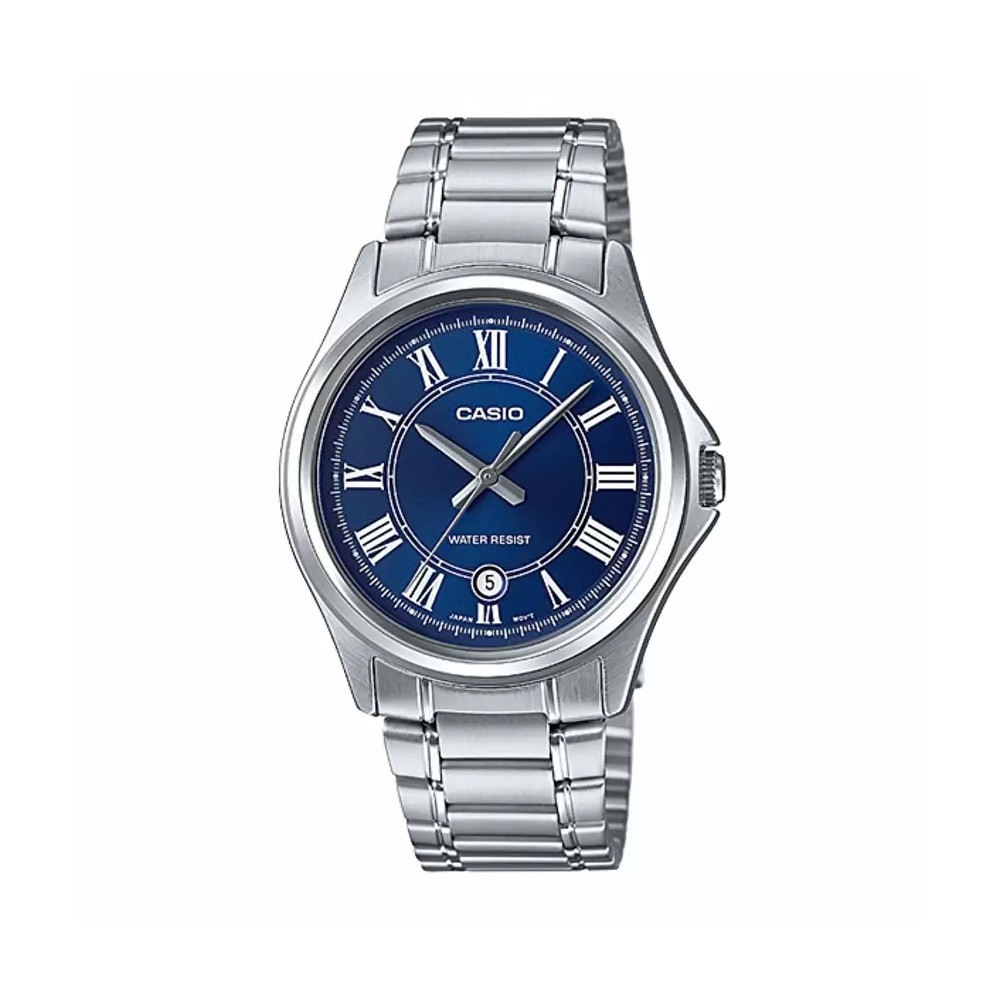 Casio นาฬิกาข้อมือผู้ชาย สายสแตนเลส รุ่น MTP-1400D-2ADF-Silver/Blue