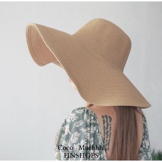 Coco Muchhh Hat หมวกสาน ปีกกว้าง หมวกไปทะเล พับได้ SE03