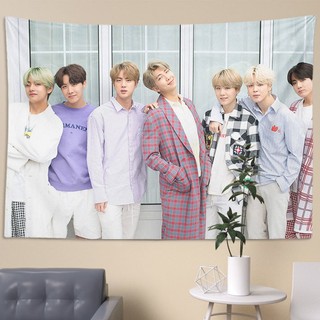 🌟BTS ผ้าตกแต่ง ผ้าตกแต่งห้อง ผ้าแขวนผนัง พื้นหลังผ้าแขวน ผ้าข้างเตียง แต่งห้องนอน  ผ้าตกแต่งห้องพิมพ์ลายสวยๆ ตกแต่งห้อง