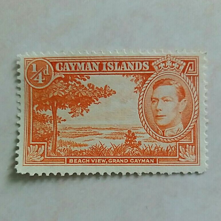 (AD) แสตมป์ Cayman Islands 1938 King George VI และ Views ฉบับที่ (1938-48) 1/4 d Mint