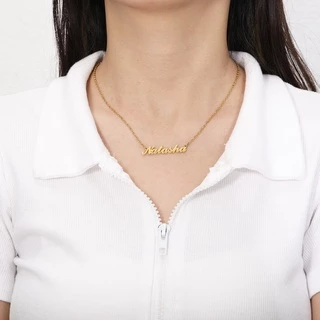 Bonlavie 【สร้อยคอแบบกําหนดเอง ชื่อ】สร้อยคอโชคเกอร์ สเตนเลส จี้ป้ายชื่อ เครื่องประดับส่วนบุคคล