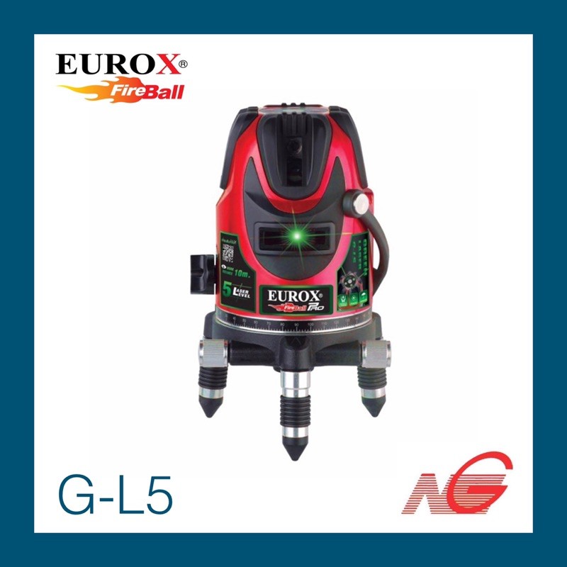 EUROX GL-5 เครื่องวัดระดับเลเซอร์ แสงสีเขียว วัดได้แม่นยำถึง 10 เมตร