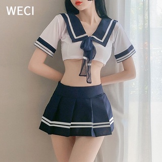 【พร้อมส่ง】WECI เครื่องแต่งกายเร้าอารมณ์สาวเซ็กซี่โรงเรียน ชุดนักเรียนญี่ปุ่น ชุดชุดชั้นในคอสเพลย์สาวโรงเรียน กระโปรงสั้นสำหรับเกมสวมบทบาท