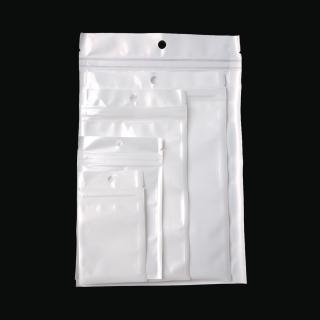 [Many Size] White/Clear Self Seal Zipper Plastic Retail Packaging Pack Zip Lock Bag,Plastic Poly Bag Package Hang Hole