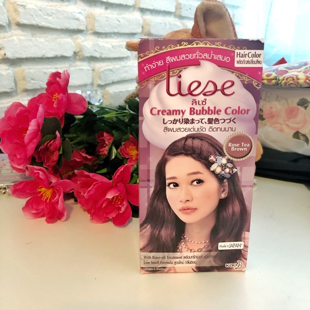 ♥️ส่งต่อ♥️ โฟมเปลี่ยนสีผม Liese Creamy Bubble Hair Color - Rose Tea Brown