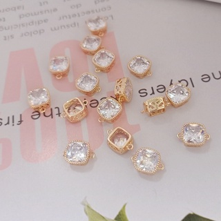 จี้ทองแดง 14K ฝังเพทาย 7 มม. แฮนด์เมด DIY สําหรับทําเครื่องประดับ