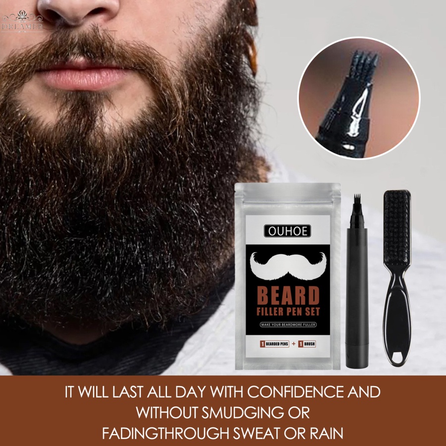 【DREAMER】Beard Filling Pen Kit Beard Pencil Filler Waterproof Moustache