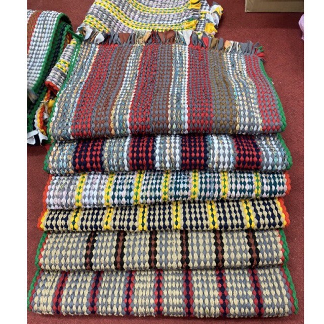 (ราคาส่ง 25.-) พรมเช็ดเท้า OTOP แบบถักทอมือ คละสี  ผืนใหญ่ ทอสวย น่าใช้ ผ้าแน่น - รูปที่ 2