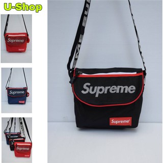 กระเป๋าสะพายข้างสกรีนsupreme//US032ตาข่ายหน้า