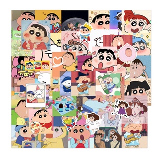 สติกเกอร์พีวีซีกันน้ําลายการ์ตูน Crayon Shin - Chan 50 ชิ้น