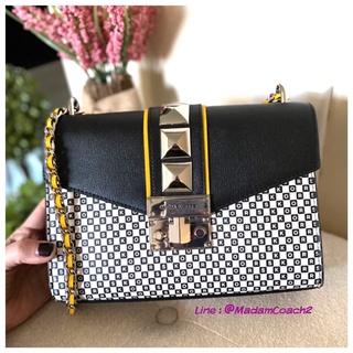 ของแท้ พร้อมส่ง Michael Kors Rose Medium Flap Shoulder Bag Opwhite Multi