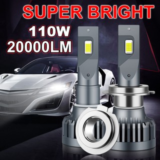 [ฟรีของขวัญ] หลอดไฟหน้ารถยนต์ Super Bright 20000Lm H7 Led Canbus H4 Led H1 H8 H11 H3 Hb3 9005 Hb4 9006 Led 110W 6500K สําหรับรถยนต์