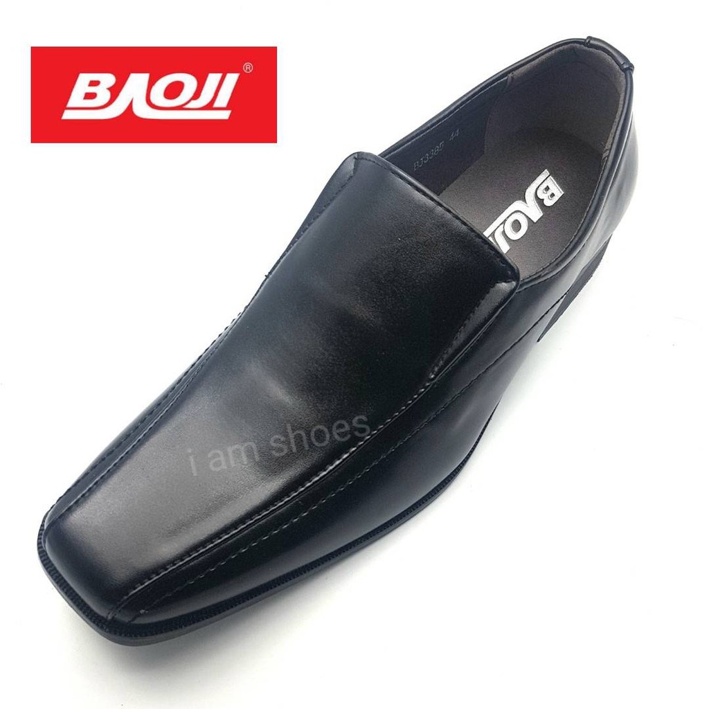 OW Baoji รองเท้าคัชชูหนังแบบสวม 3385 สีดำ ไซส์39-46