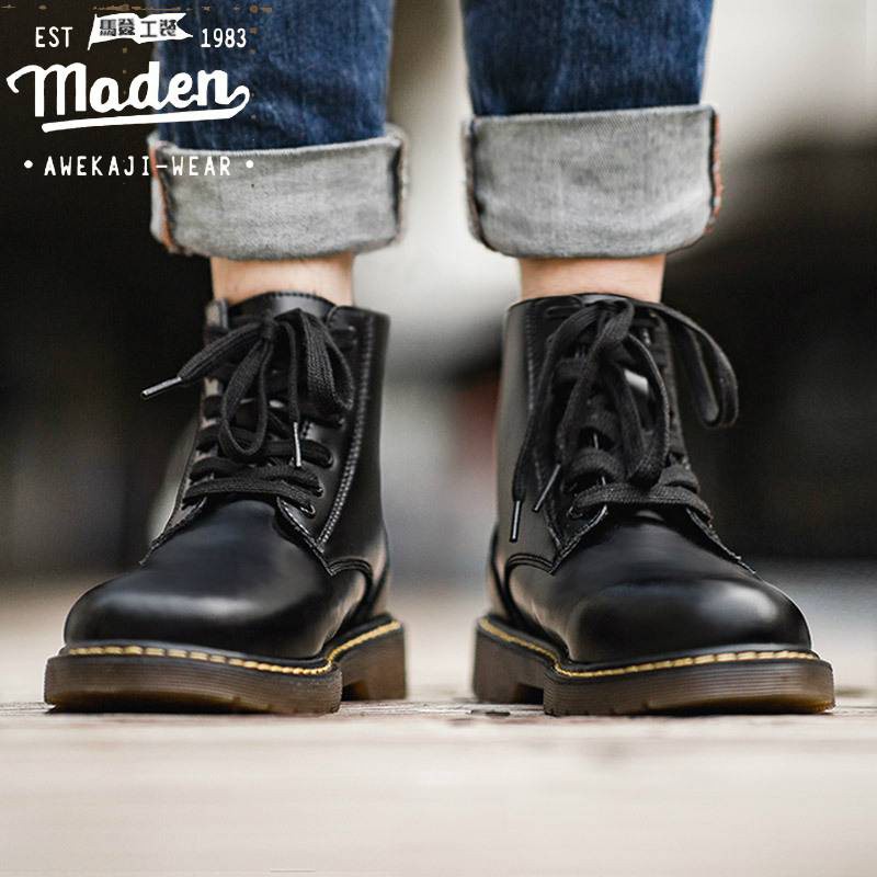 Madden High-top Leather รองเท้าผู้ชาย สไตล์ British ช่วยขับรถยนต์