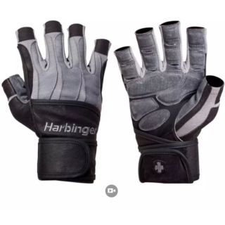 Harbinger ถุงมือฟิตเนส BioForm WristWrap (Black/Gray)