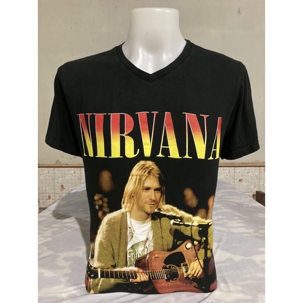 เสื้อวินเทจ เสื้อวง Nirvana ผ้า cotton 100% size M  อก 21 ยาว 28