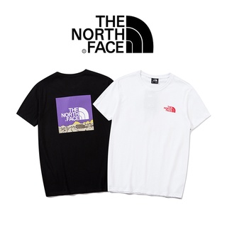 เสื้อยืดสีขาวเสื้อท็อปส์ แนวสตรีท ♥The♢North ** เสื้อยืดแขนสั้น พิมพ์ลาย Fa--Patterned สําหรับทุกเพศ