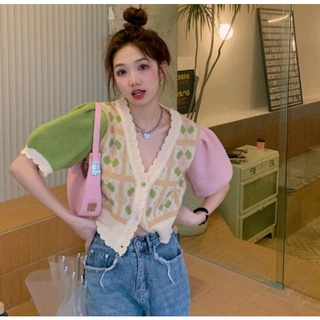 [Used] เสื้อไหมพรมลายดอก