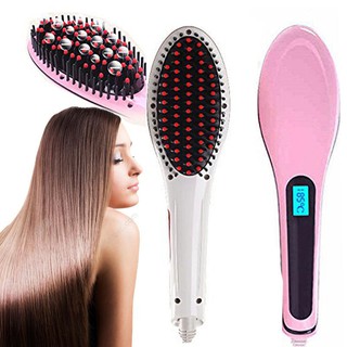 ที่หนีบผม Haorizi Wonder Brush แปรงหวีผมตรง อัตโนมัติ พร้อมจอ LCD HQT-906