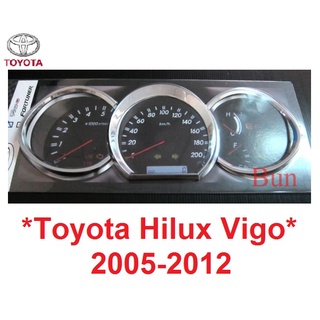 ชุบโครเมี่ยม ครอบเรือนไมล์ โฉมแรก TOYOTA HILUX VIGO 2005 - 2012 ครอบเกจ โตโยต้า วีโก้  HILUX ครอบเกจวัดความเร็ว ครอบไมล์