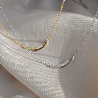 สร้อยคอระย้า สร้อยคอเงินแท้ 92.5% A.piece สร้อยเงินแท้ [all silver 925 with 14K gold plated] Arch Necklace