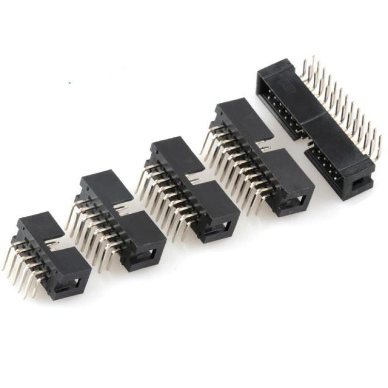 20pcs 2.54mm DC3 6P 8P 10P 14P 16P 20P 26P 30P 34P 40P ซ็อกเก็ต Header Connector ISP ชาย Double-spaced Bend IDC JTAG