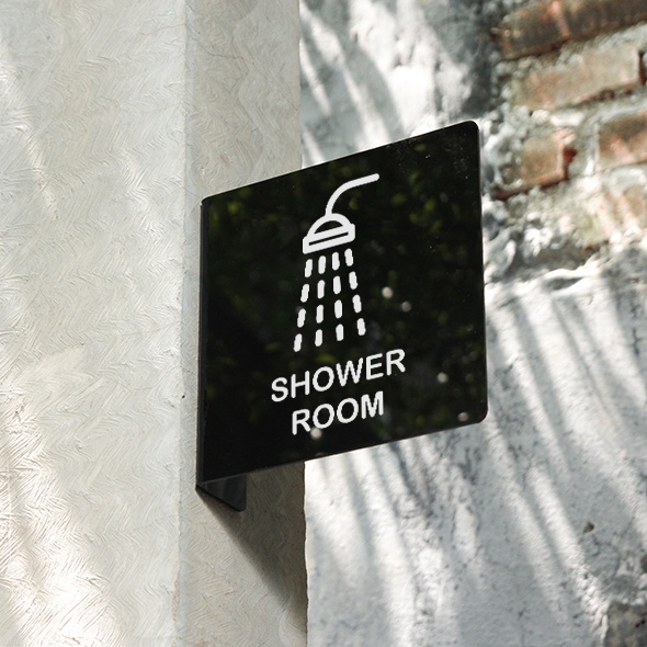 อะคริลิค Pop Up Signage Square Signage 15 x 15 ซม. - ห้องอาบน้ํา