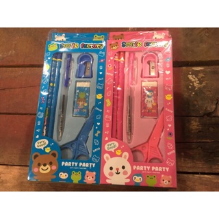 ชุดเครื่องเขียนน่ารัก สน้ำเงินและชมพู