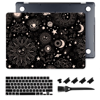 เคสแล็ปท็อป พิมพ์ลายคริสตัล สีดํา สําหรับ MacBook Pro13 นิ้ว 2022 M2 A2338 Air13.6 นิ้ว A2681 2020 A2337 M1 A2289 A2251 A1989 A1708 A2179 A1466 A1706 A1369 2022