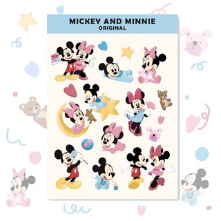 สติกเกอร์ Mickey and Minnie Mouse Original ไซส์ A6 🤎🤍