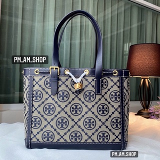 Tory Burch แท้💯%(ผ่อนได้ 10 เดือน) 🚩Tory Burch T Monogram Medium Jacquard Tote รุ่นใหม่ล่าสุด รุ่นใน shop