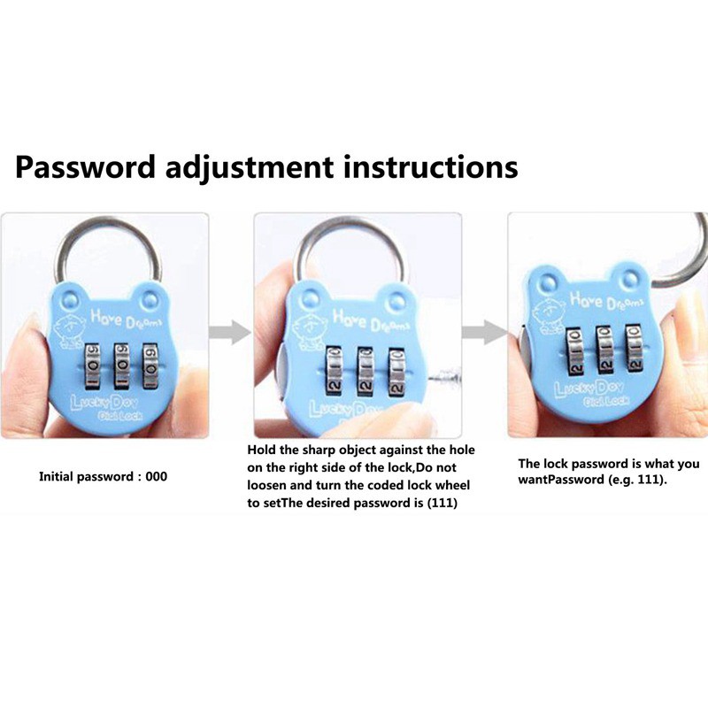 Combination triangle Travel Luggage Digit Push Password Zinc Alloy ...