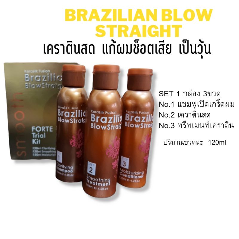 เคราตินสด  กู้ผมช็อต แก้ผมเสีย  ชุดยืดผมเคราติน BRAZILIAN เคราตินสดยืดผมตรงสวยแบบธรรมชาติ ยืดเคราติน