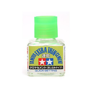กาวติดโมเดล กาวพลาสติก ชนิดแห้งไวสุดๆ TA87182 Tamiya Extra Thin Cement (Quick Setting) กาวทามิย่า (40 ml)