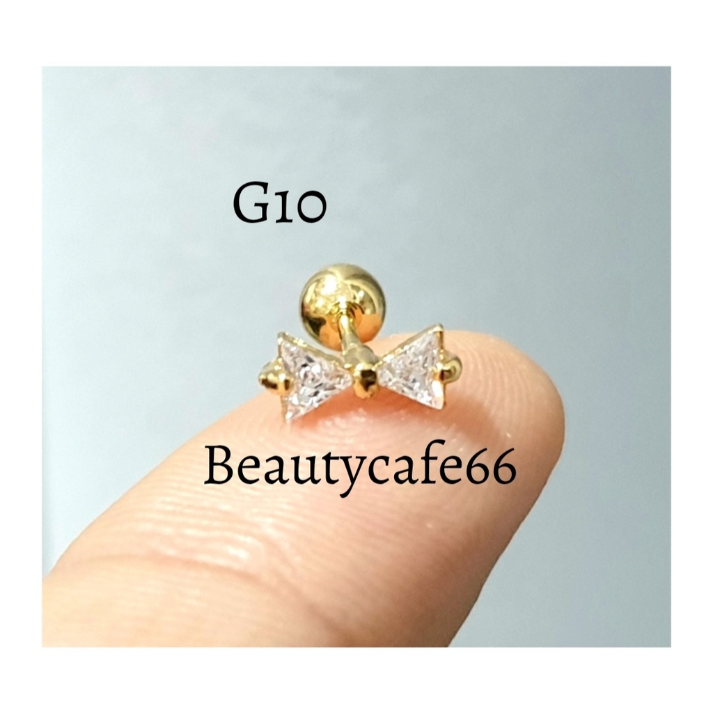 จิวปีกหู จิวเพชร ก้านทอง Minimal Earrings (G) G9-G16 จิวเกาหลี 1 ชิ้น ต่างหูเพชร จิวผึ้ง ต่างหูเพชร จิวดอกไม้ จิวดาว - รูปที่ 6