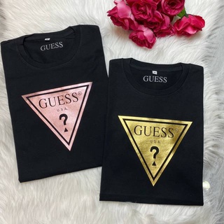 Guess เสื้อยืดแขนสั้น คอกลม ผ้าฝ้าย พิมพ์ลาย แฟชั่นใหม่ สําหรับผู้ชาย และผู้หญิง