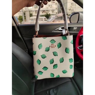 COACH  SMALL TOWN BUCKET BAG WITH LIME PRINT (COACH 1625)