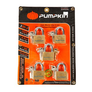 กุญแจแขวนมาสเตอร์คีย์ คอสั้น 50 มม.(5 ตัว) พัมคินHanging Padlock, Master Key, Short Neck 50 mm. (5 pcs.) Pumpkin