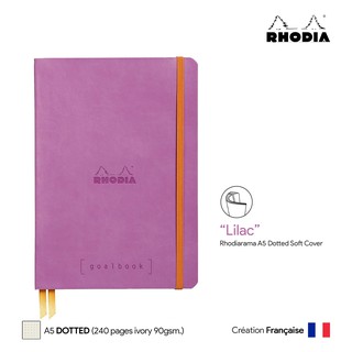 Rhodia Goalbook (A5) Dotted Soft Cover (Lilac) - สมุดโน๊ตปกอ่อน Rhodia ขนาด A5 ลายจุด สีม่วงอ่อน