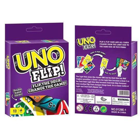 ■✨✨CARD GAME UNO การ์ดเกม UNO ครบชุด0129/ 108 ใบ (กระดาษมันหนา) กล่องสีแดง UNO FLIP0129E-1/112ใบสีม่