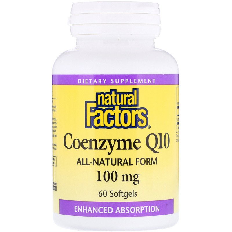 Natural Factors, Coenzyme Q10, 100 mg, 60 Softgels , 120 Softgels and 240 Softgels
