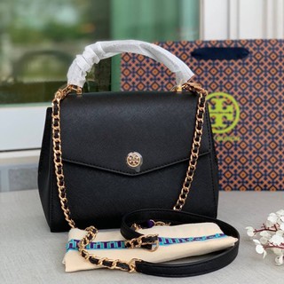 แท้💯📌 Tory Burch Robinson logo plaque tote bag