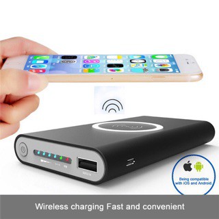 Power bank wireless charger แบตเตอรี่สำรอง 10000 mAh (Black)